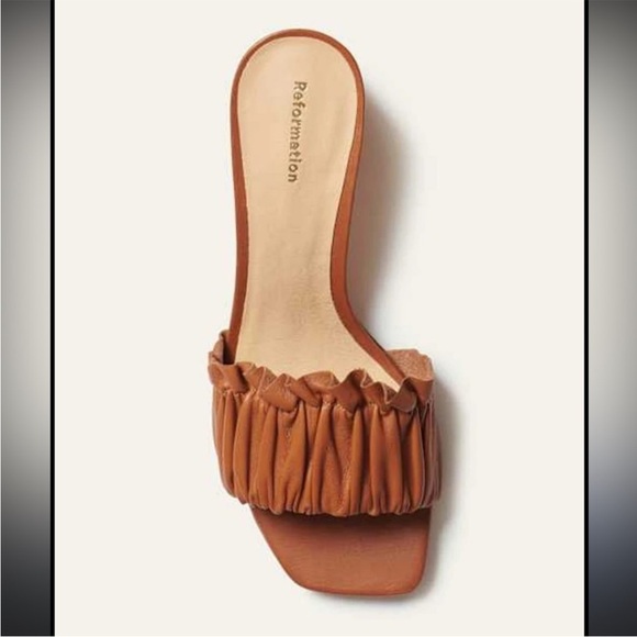 Reformation Ruched Mule Sandals - Picture 2 of 5